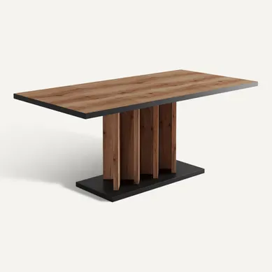 Table extensible L. 180/225 cm AYA Imitation chêne/gris vue 3/4