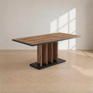 Table extensible L. 180/225 cm AYA Imitation chêne/gris