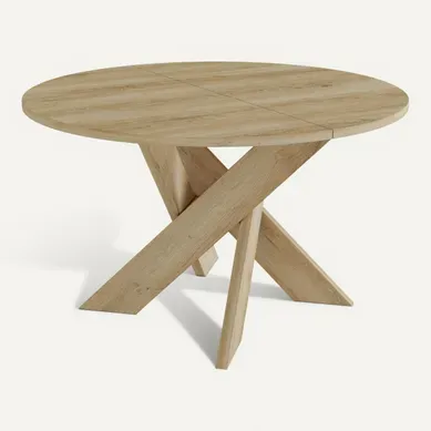Table ronde DAVIS Imitation chêne Table ronde DAVIS Imitation chêne vue de face