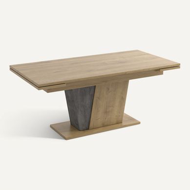 Table extensible L.180/210/240 TERRA Imitation chêne / béton ciré Table extensible L.180/210/240 TERRA Imitation chêne / béton ciré vue 3/4