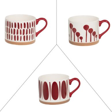 Déjeuner Mikonos Rouge 41 Cl (lot De 3) En Porcelaine Déjeuner Mikonos Rouge 41 Cl (lot De 3) En Porcelaine