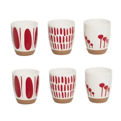Coffret De 6 Gobelets Mikonos Rouge 10 Cl En Porcelaine Coffret De 6 Gobelets Mikonos Rouge 10 Cl En Porcelaine