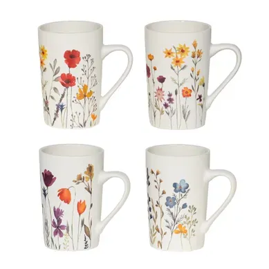 Coffret De 4 Mugs Iris 38 Cl En Porcelaine Coffret De 4 Mugs Iris 38 Cl En Porcelaine