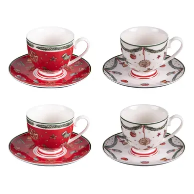 Coffret De 4 Tasses Et Sous Tasses à Thé Bells 18 Cl En Porcelaine Coffret De 4 Tasses Et Sous Tasses à Thé Bells 18 Cl En Porcelaine