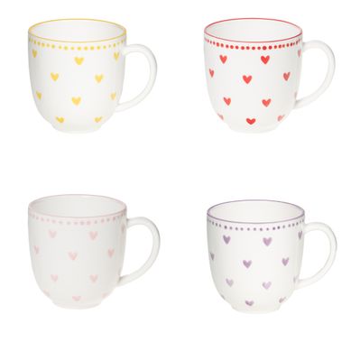 Coffret De 4 Mugs Love 9,6 Cm En Porcelaine Coffret De 4 Mugs Love 9,6 Cm En Porcelaine