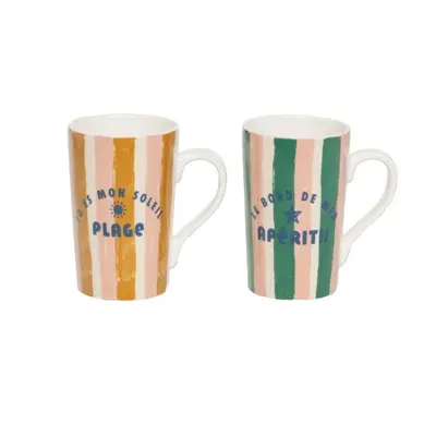 Coffret De 2 Mugs Beach Club 42 Cl En Porcelaine Coffret De 2 Mugs Beach Club 42 Cl En Porcelaine