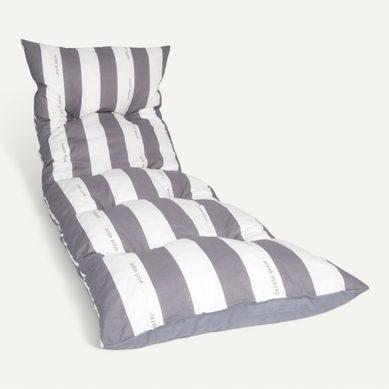 Bain De Soleil Flocons Cancale 188x56x12 Cm Gris Rayé - Jardin Privé