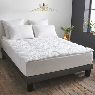 Surmatelas Gonflant Durable - Coton Bio - Théodore 160 X 200 Cm Blanc