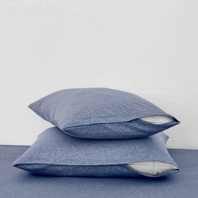 Lot De 2 Protège Oreillers 2 En 1 Bleu 65 X 65 Cm Bleu Clair Lot De 2 Protège Oreillers 2 En 1 Bleu 65 X 65 Cm Bleu Clair