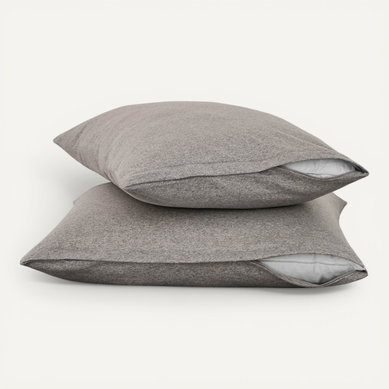 Lot De 2 Protège Oreillers 2 En 1 Gris 60 X 60 Cm Gris Clair Lot De 2 Protège Oreillers 2 En 1 Gris 60 X 60 Cm Gris Clair