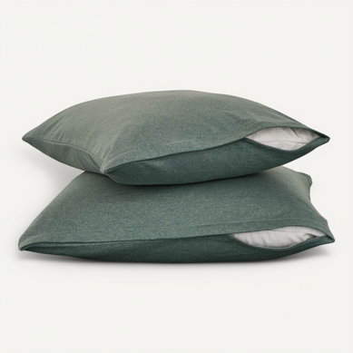 Lot De 2 Protège Oreillers 2 En 1 Vert 65 X 65 Cm Vert Clair Lot De 2 Protège Oreillers 2 En 1 Vert 65 X 65 Cm Vert Clair