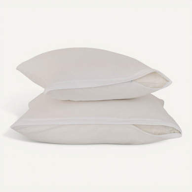 Lot De 2 Protège Oreillers Jersey De Coton 50 X 70 Cm Blanc Lot De 2 Protège Oreillers Jersey De Coton 50 X 70 Cm Blanc