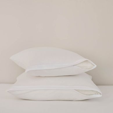 Lot De 2 Protège Oreillers Jersey De Coton 65 X 65 Cm Blanc Lot De 2 Protège Oreillers Jersey De Coton 65 X 65 Cm Blanc