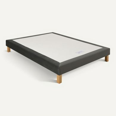 Sommier gris 140x190 cm SIMMONS DECO VELOUR vue 3/4
