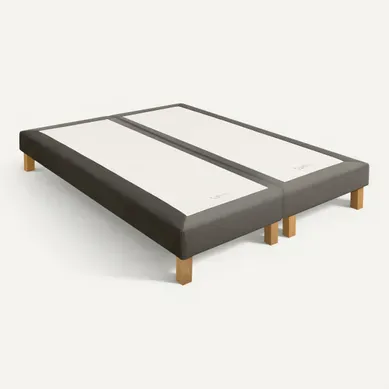 Sommier gris 2x90x200 cm SIMMONS DECO VELOUR vue 3/4