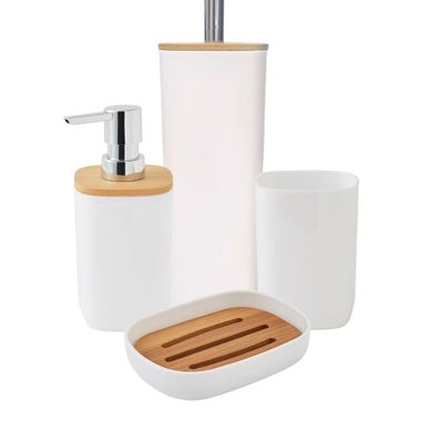 Set Salle De Bain 4 Pièces Uni En Bambou Set Salle De Bain 4 Pièces Uni En Bambou