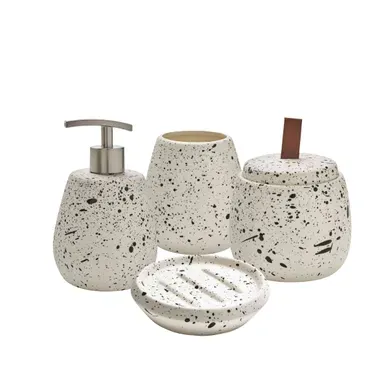 Set Salle De Bain Moucheté 4 Pièces Céramique Set Salle De Bain Moucheté 4 Pièces Céramique