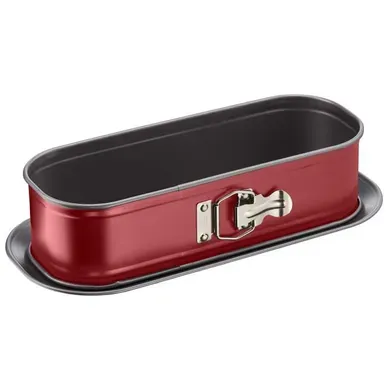 Moule A Cake Delibake En Acier - Ø 30 X 11 Cm - Rouge Et Gris - Avec Charniere Moule A Cake Delibake En Acier - Ø 30 X 11 Cm - Rouge Et Gris - Avec Charniere