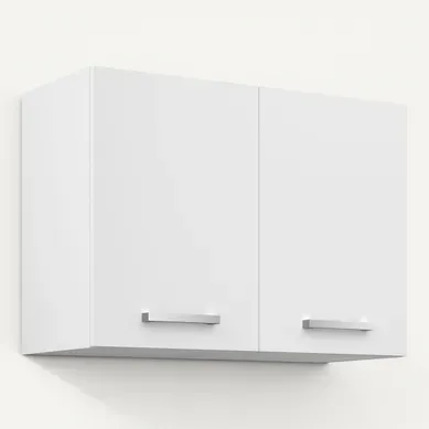 Haut 80 cm 2 portes UNO blanc mat vue 3/4