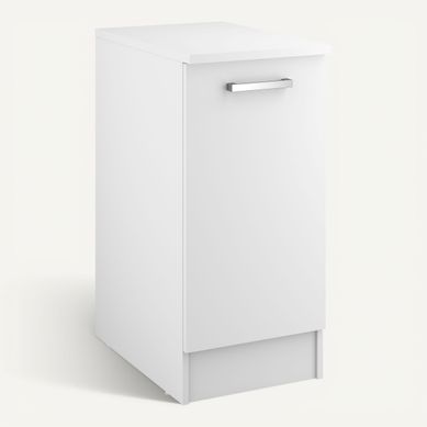 Bas 40 cm 1 porte UNO blanc mat Bas 40 cm 1 porte UNO blanc mat vue 3/4