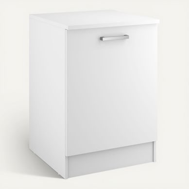 Bas 60 cm 1 porte UNO blanc mat Bas 60 cm 1 porte UNO blanc mat vue 3/4