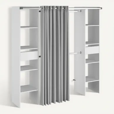 Kit dressing 2 colonnes BALT L, 180 cm blanc vue 3/4