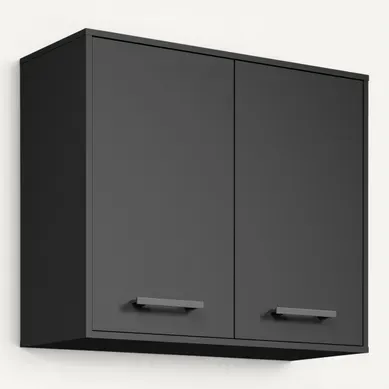 Haut 80 cm 2 portes ONYX noir Haut 80 cm 2 portes ONYX noir vue 3/4
