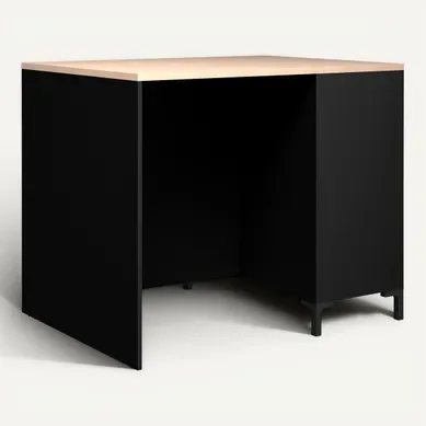 Bas ilot 110 2 portes ONYX noir Bas ilot 110 2 portes ONYX noir vue 3/4