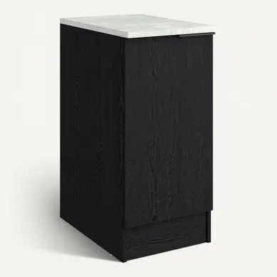 Bas 40 cm 1 porte ANNA chêne noir Bas 40 cm 1 porte ANNA chêne noir vue 3/4
