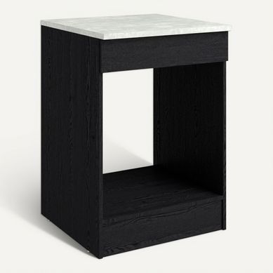 Bas four 60 cm ANNA chêne noir Bas four 60 cm ANNA chêne noir vue 3/4