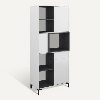 Buffet 80 cm 3 portes MALO blanc et cabezone Buffet 80 cm 3 portes MALO blanc et cabezone vue 3/4