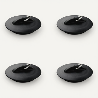 Lot De 4 Bouchons D'évier Universels Noir D. 6 Cm Lot De 4 Bouchons D'évier Universels Noir D. 6 Cm