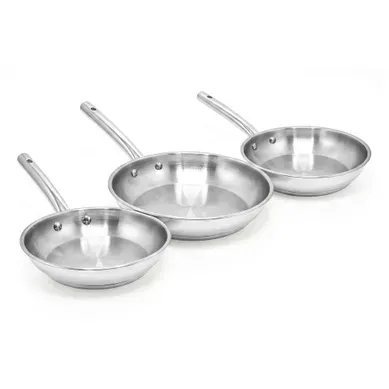 Lot De 3 Poêles À Frire En Inox 20 Cm 24 Cm 28 Cm Lot De 3 Poêles À Frire En Inox 20 Cm 24 Cm 28 Cm