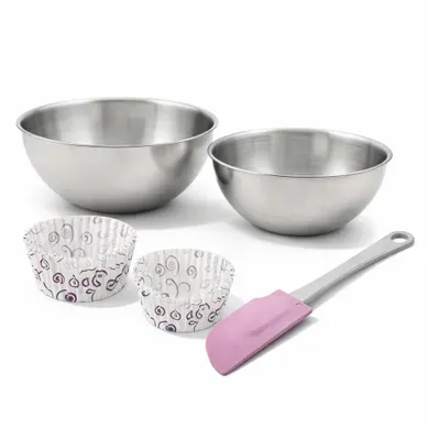 Ensemble Comprenant 50 Moules à Muffins En Papier Motif Fleur Violette, 2 Bols à Mixer Ensemble Comprenant 50 Moules à Muffins En Papier Motif Fleur Violette, 2 Bols à Mixer