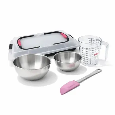 Set Pâtisserie Avec Plaque De Cuisson 42 X 29 Cm Avec Couvercle, 2 Bols à Mixer, Verre Mesureur Set Pâtisserie Avec Plaque De Cuisson 42 X 29 Cm Avec Couvercle, 2 Bols à Mixer, Verre Mesureur
