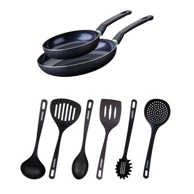 Ensemble De 2 Poêles De 20 Et 28 Cm Et 6 Ustensiles Brandao
