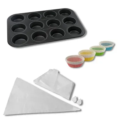 Zenker Kit Pâtisserie Muffins Avec Plaque, Caissettes Et Poche À Douille Zenker Kit Pâtisserie Muffins Avec Plaque, Caissettes Et Poche À Douille