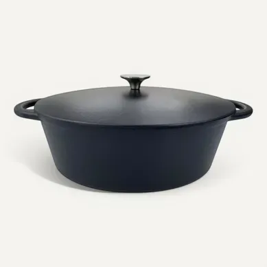 Cocotte Ovale En Fonte 33 Cm - 6 L, Noir Mat Cocotte Ovale En Fonte 33 Cm - 6 L, Noir Mat