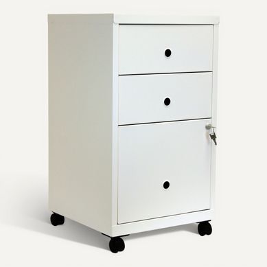 Caisson 3 tiroirs RETRO 4 Blanc Caisson 3 tiroirs RETRO 4 Blanc vue 3/4