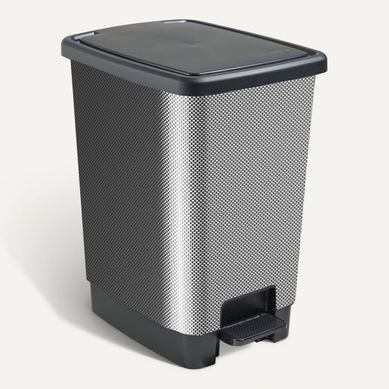 Poubelle 30L COVER BIN Carbone vue 3/4
