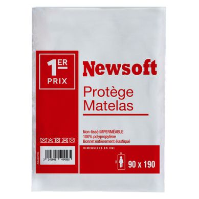 Protège matelas 90x190 cm DREAMEA NEWSOFT vue de face