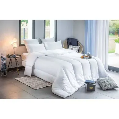 Couette Chaude Anti-acariens 400 G/m² - 260 X 240 Cm - Blanc