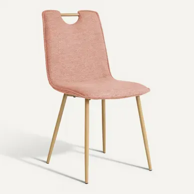 Chaise Tissu LILLY Rose Chaise Tissu LILLY Rose vue 3/4