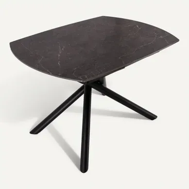 Table extensible L.120/180 cm CECILIA Gris anthracite Table extensible L.120/180 cm CECILIA Gris anthracite vue 3/4