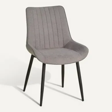 Chaise bi-matière ST MORITZ gris/ gris Chaise bi-matière ST MORITZ gris/ gris vue 3/4