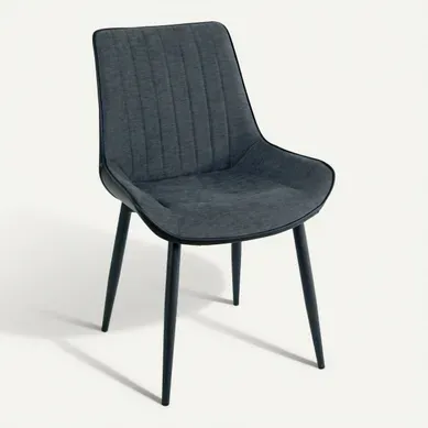 Chaise bi-matière ST MORITZ gris/noir Chaise bi-matière ST MORITZ gris/noir vue 3/4