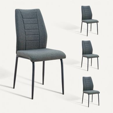 Lot 4 chaises ISABELLA Gris anthracite Lot 4 chaises ISABELLA Gris anthracite vue 3/4