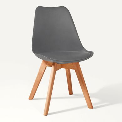 Chaise NORVEGE gris vue 3/4