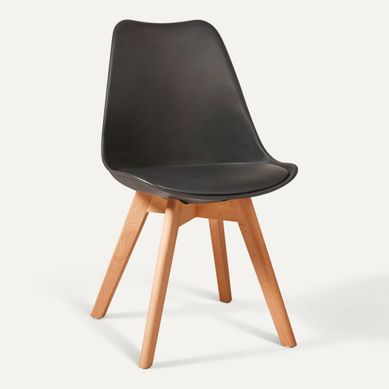 Chaise NORVEGE noir vue 3/4