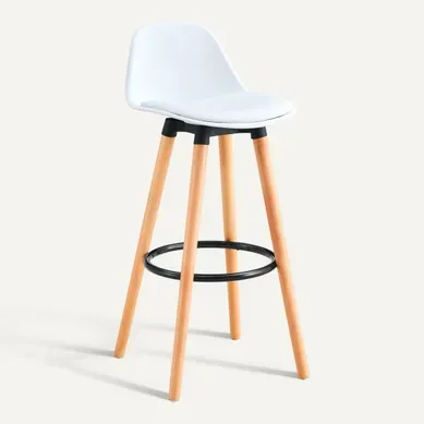 Tabouret bar H70 NORVEGE BLANC vue 3/4